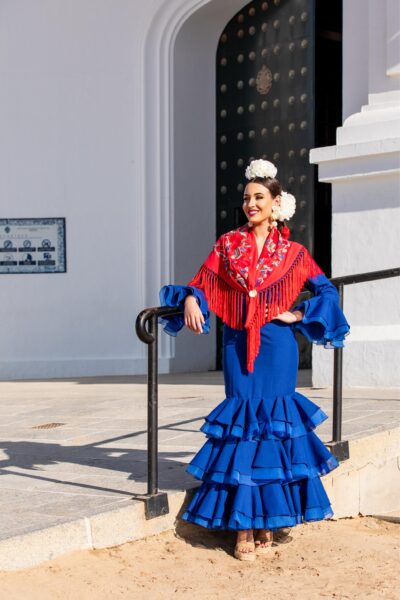 Traje de flamenca Norma Azulina