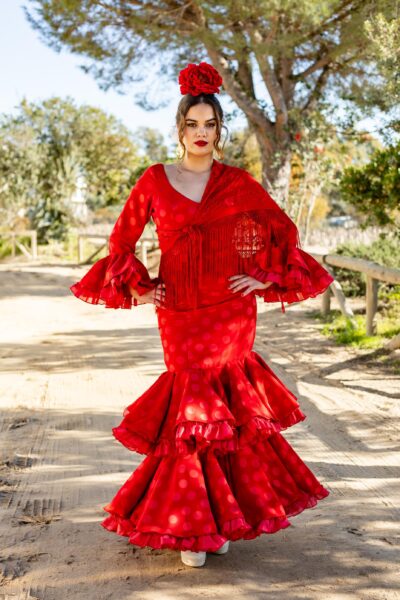 Traje de flamenca Rocío Rojo