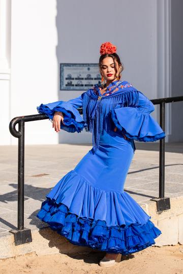 Traje de flamenca Jimena Azulina