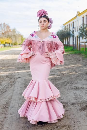 Traje de flamenca Rocío Rosa