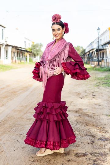 Traje de flamenca Cayetana Burdeos