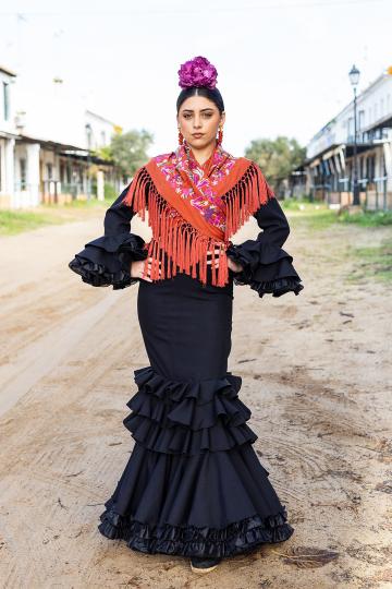 Traje de flamenca Cayetana Negro