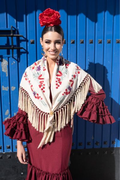 Traje de flamenca Pastora Burdeos