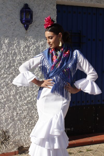 Traje de flamenca Candela Blanco