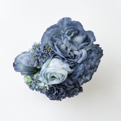 Ramillete tiara de flamenca multicolor en tonos azules