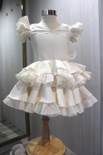 Traje de flamenca niña Triana Blanco