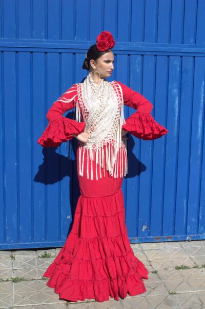 Traje de flamenca Atenea rojo