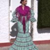 Traje de flamenca Atenea verde jabonoso lunares verdes jabonosos