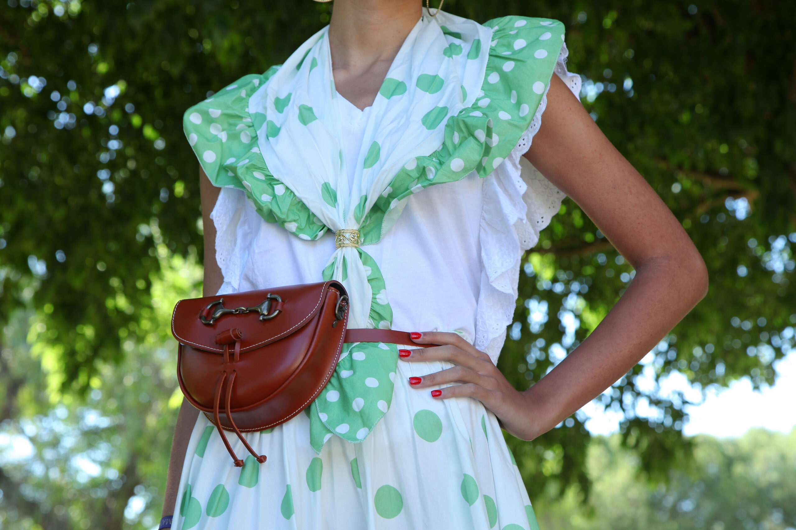 Bolso-bandolera de piel color Marrón