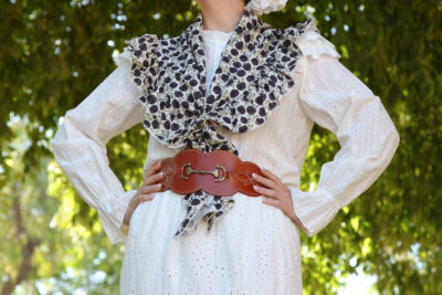 Fajín/ Cinturón rociero de Piel  Color Cuero con detalle de hebilla