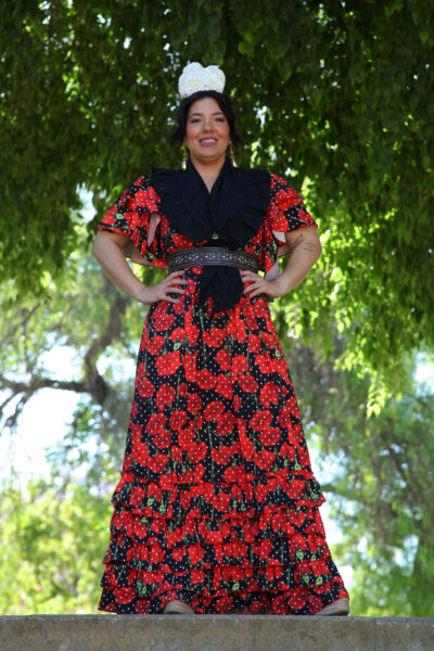 BATA CLAVEL ROJA ESTAMPADA