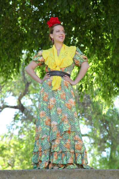 BATA CLAVEL VERDE ESTAMPADA