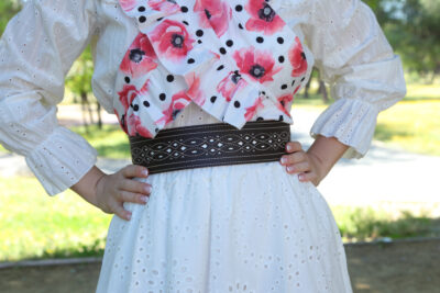 Fajín/ Cinturón rociero de Piel picado Color Engrasado