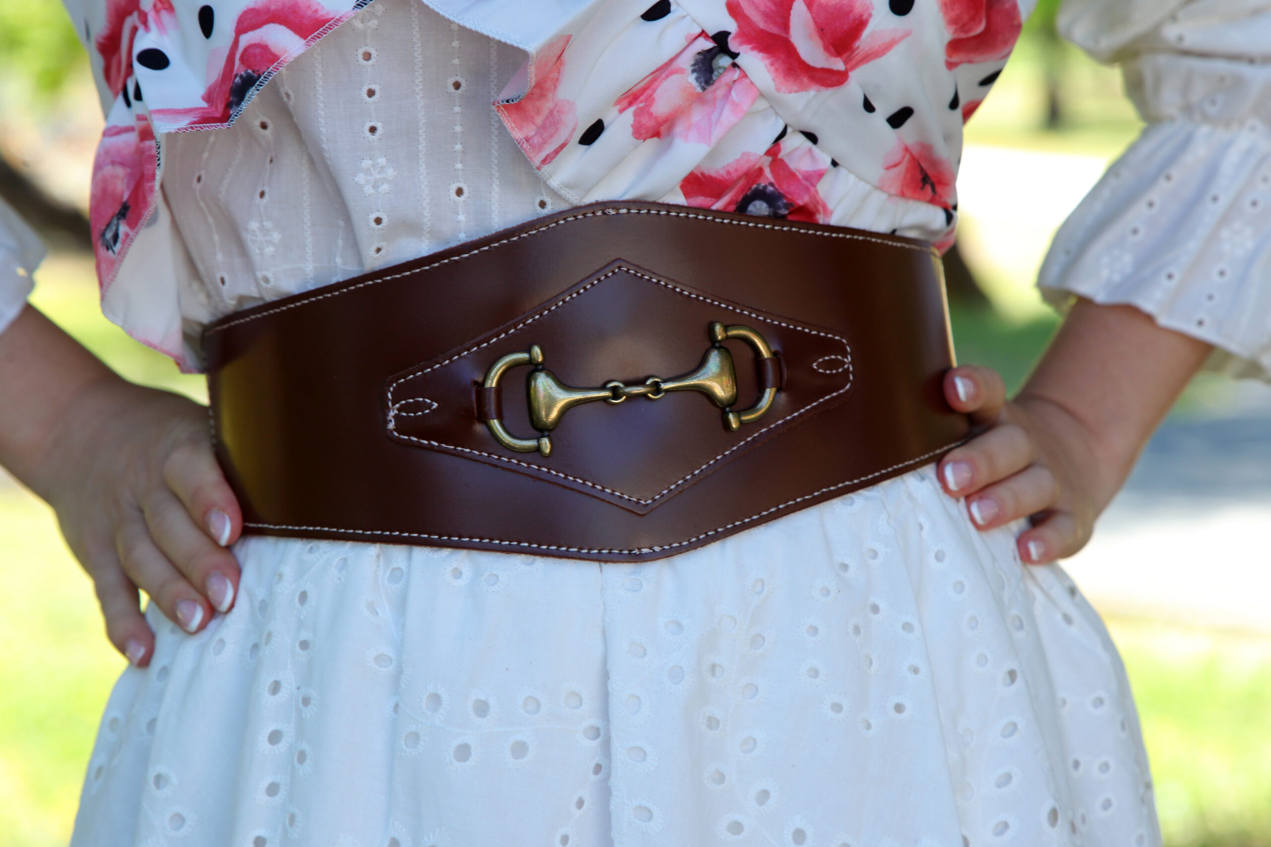 Fajín/ Cinturón rociero de Piel color Engrasado