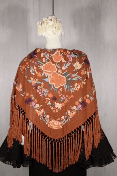 Mantón Alegría Teja