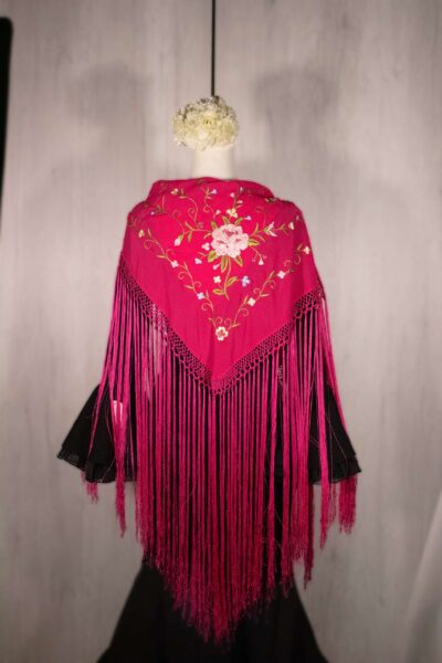 Mantón buganvilla bordado en multicolor