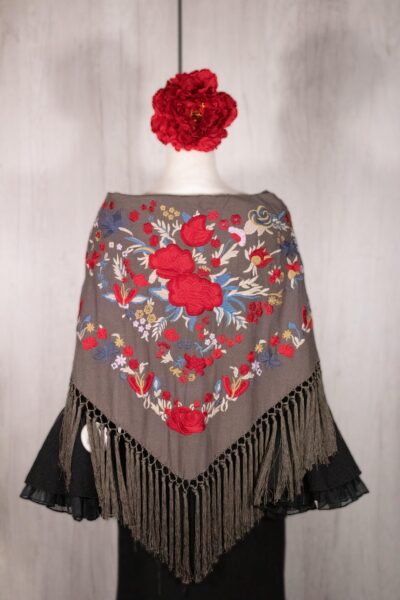 Mantón Alegría Gris Perla