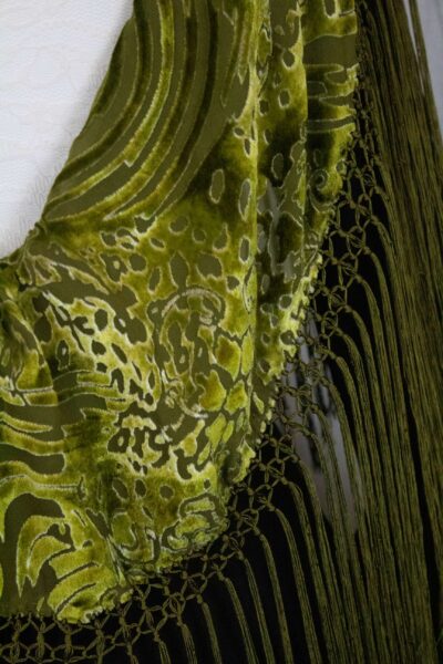 Mantón terciopelo verde botella