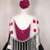 Mantón de lunares y plumeti fucsia