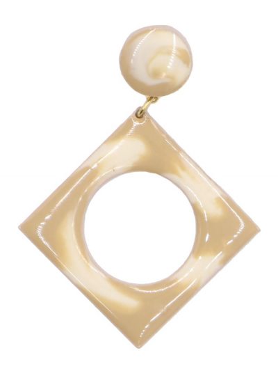 Pendiente de flamenca pequeño esmaltado acuarela color beige degradado