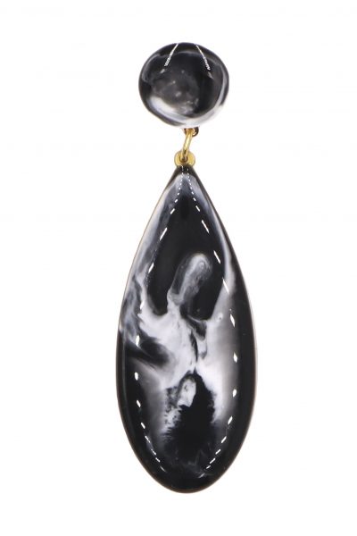 Pendiente de flamenca lágrima mediana esmaltado acuarela color negro degradado