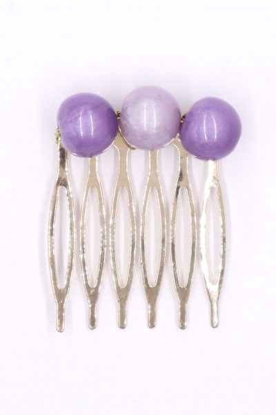 Peinecillo de flamenca pequeño piedras nácar color morado y malva