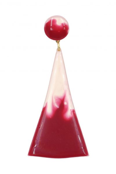 Pendiente de flamenca grande esmaltado acuarela color sangría degradado