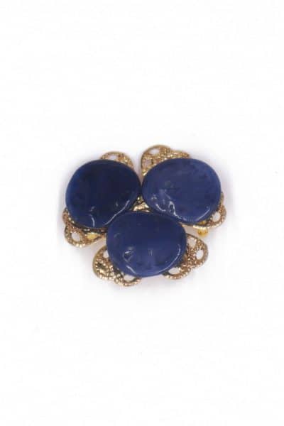 Broche de flamenca mediano piedras nácar color azul ducado