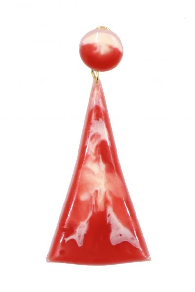 Pendiente de flamenca grande esmaltado acuarela color rojo degradado