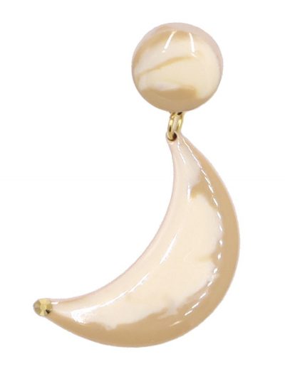 Pendiente de flamenca pequeño esmaltado acuarela color beige degradado