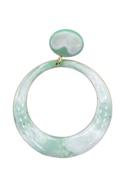 Pendiente de flamenca aro pequeño esmaltado acuarela color verde agua degradado