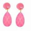 Pendiente de flamenca de cristal pequeño color Rosa Chicle