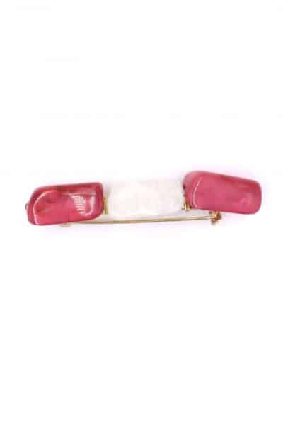 Broche de flamenca mediano piedras nácar color fresa y rosa bebé