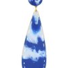 Pendiente de flamenca lágrima grande esmaltado acuarela color azulina degradado