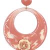 Pendiente de flamenca aro grande esmaltado acuarela color salmón degradado