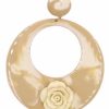 Pendiente de flamenca aro grande esmaltado acuarela color beige degradado