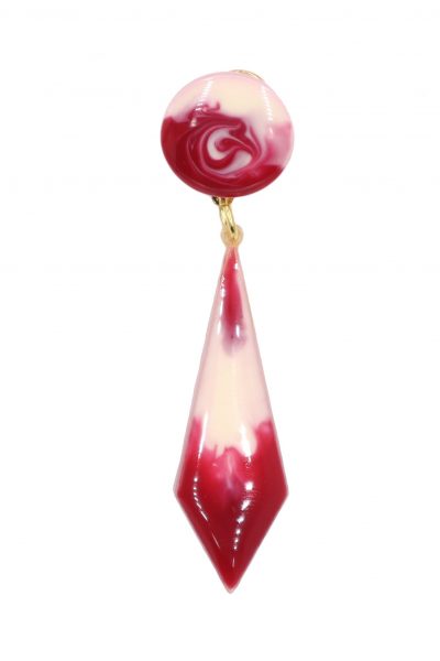 Pendiente de flamenca pequeño esmaltado acuarela color sangría degradado