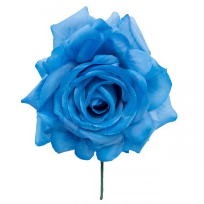 Rosa de flamenca color Azul Azafata