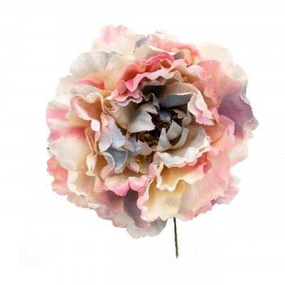 Flor de flamenca estilo peonia multicolor rosas, grises y malvas