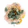 Flor de flamenca estilo peonia multicolor rosa, amarillo y verde