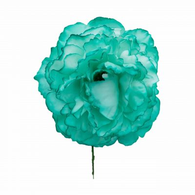 Flor de flamenca estilo peonia color Verde Turquesa