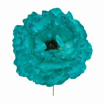 Flor de flamenca estilo peonia color Verde Turquesa Oscuro