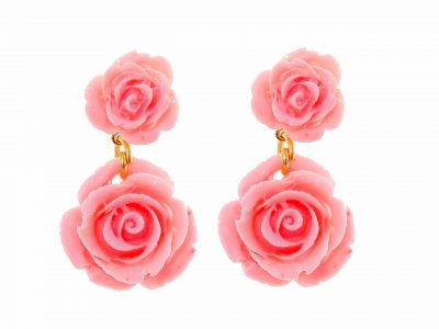 Pendiente de flamenca pequeño de resina color rosa bebé