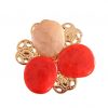 Broche de flamenca flor mediana piedras nácar color coral y beige