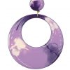 Pendiente de flamenca aro mediano esmaltado acuarela color morado degradado