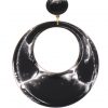 Pendiente de flamenca aro mediano esmaltado acuarela color negro degradado