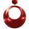 Pendiente de flamenca aro mediano esmaltado acuarela color rojo degradado