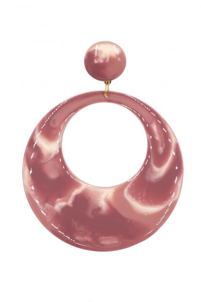 Pendiente de flamenca aro mediano esmaltado acuarela color maquillaje degradado