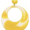 Pendiente de flamenca aro grande esmaltado acuarela color amarillo degradado