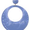 Pendiente de flamenca aro grande esmaltado acuarela color azul azafata degradado